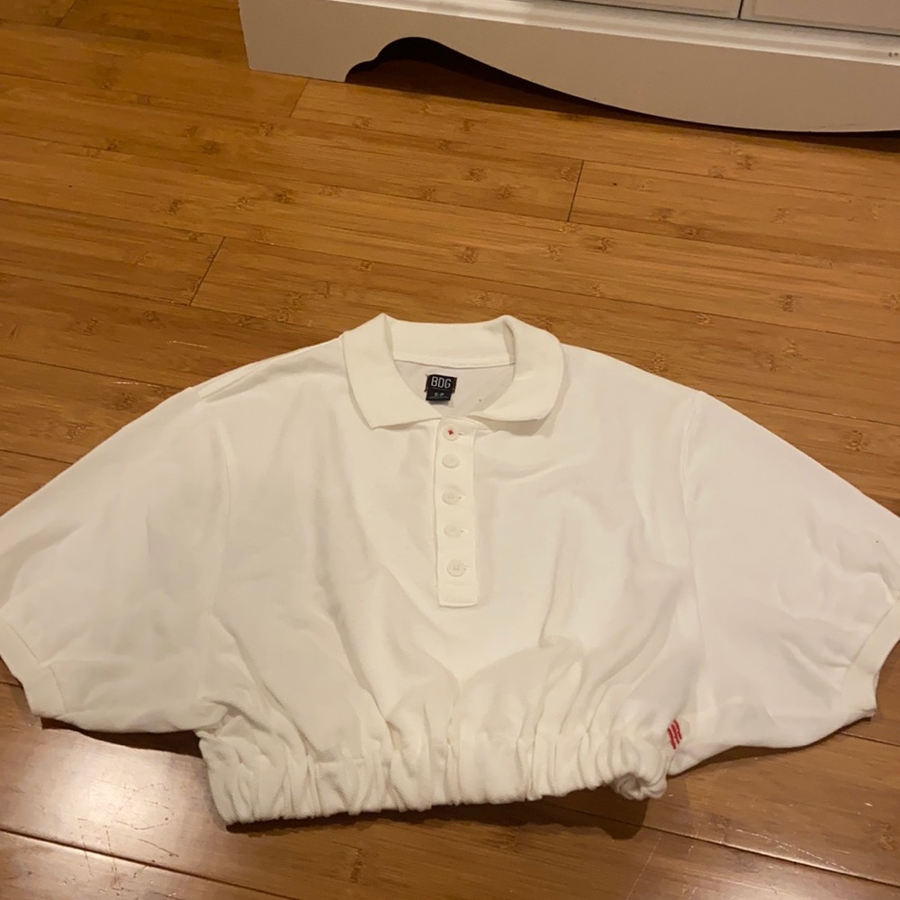 white button up crop top